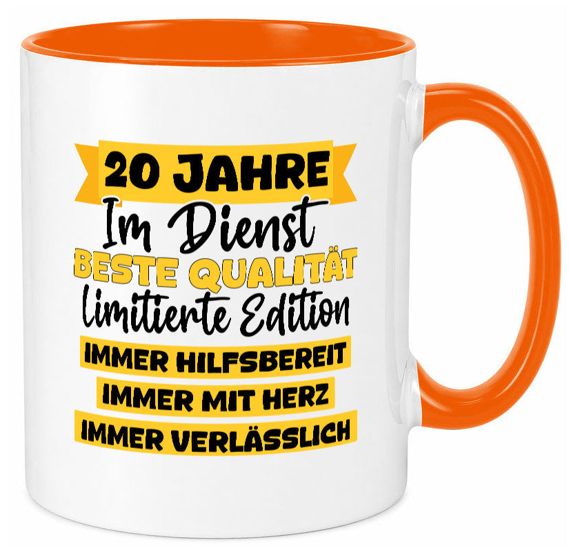 20 Jahre im Dienst | Jubiläum Arbeit v8 Geschenkidee Kollegen Büro Humor Tasse