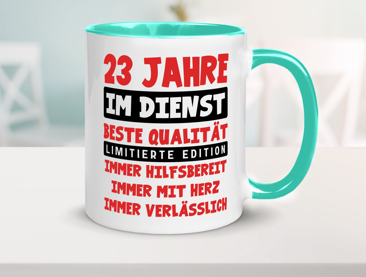 23 Jahre im Dienst | Jubiläum Arbeit v9 Humor Kollegen Büro Geschenkidee Tasse