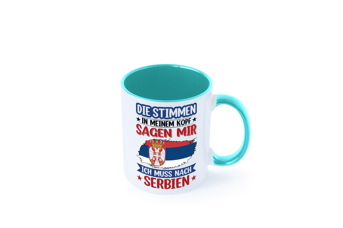 Serbien | Urlaub Stimmen in meinem Kopf Traumland v2 Geschenk Humor Tasse