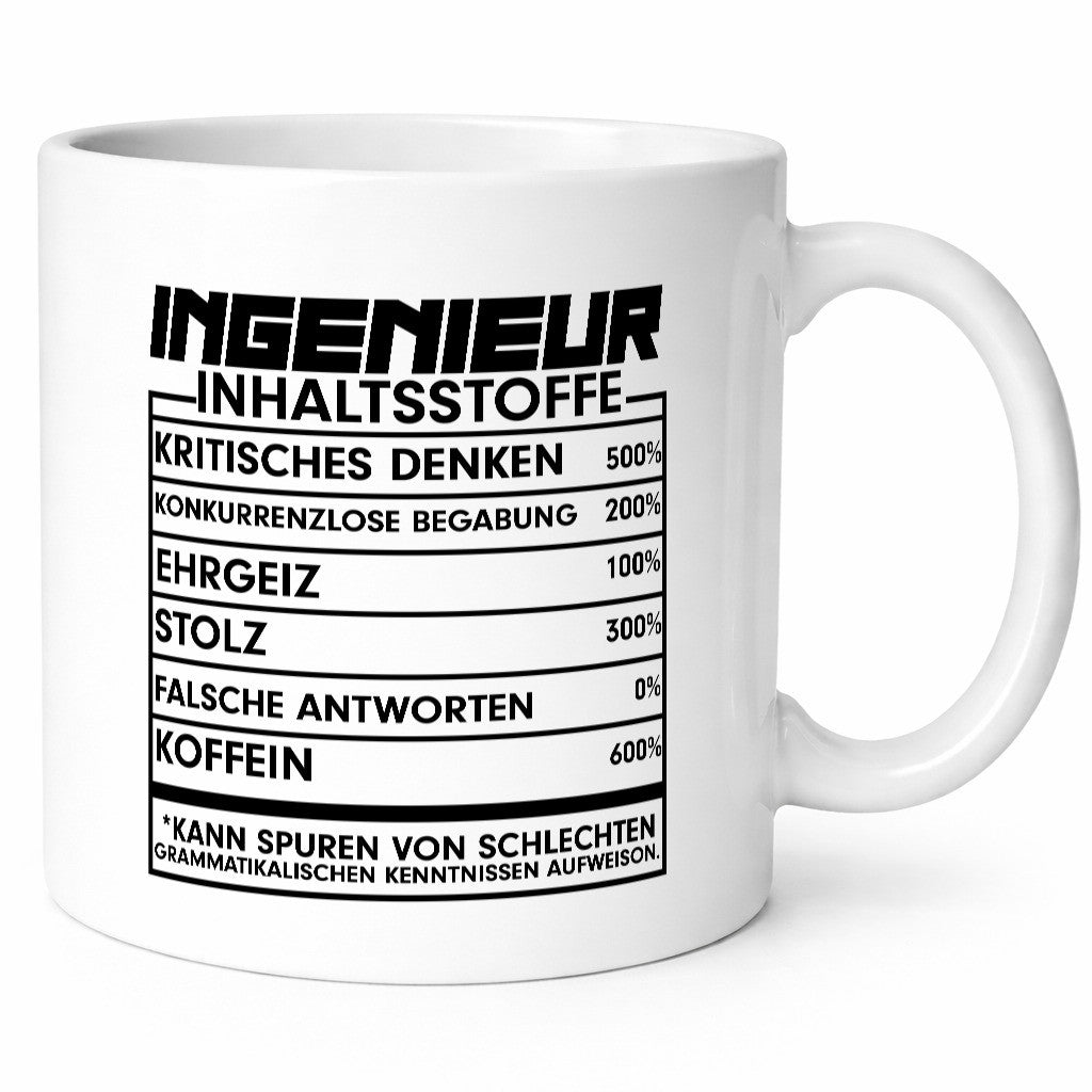 Ingenieur | Beruf Tasse Inhaltsstoffe lustig Geschenk Arbeit Kollegen Büro