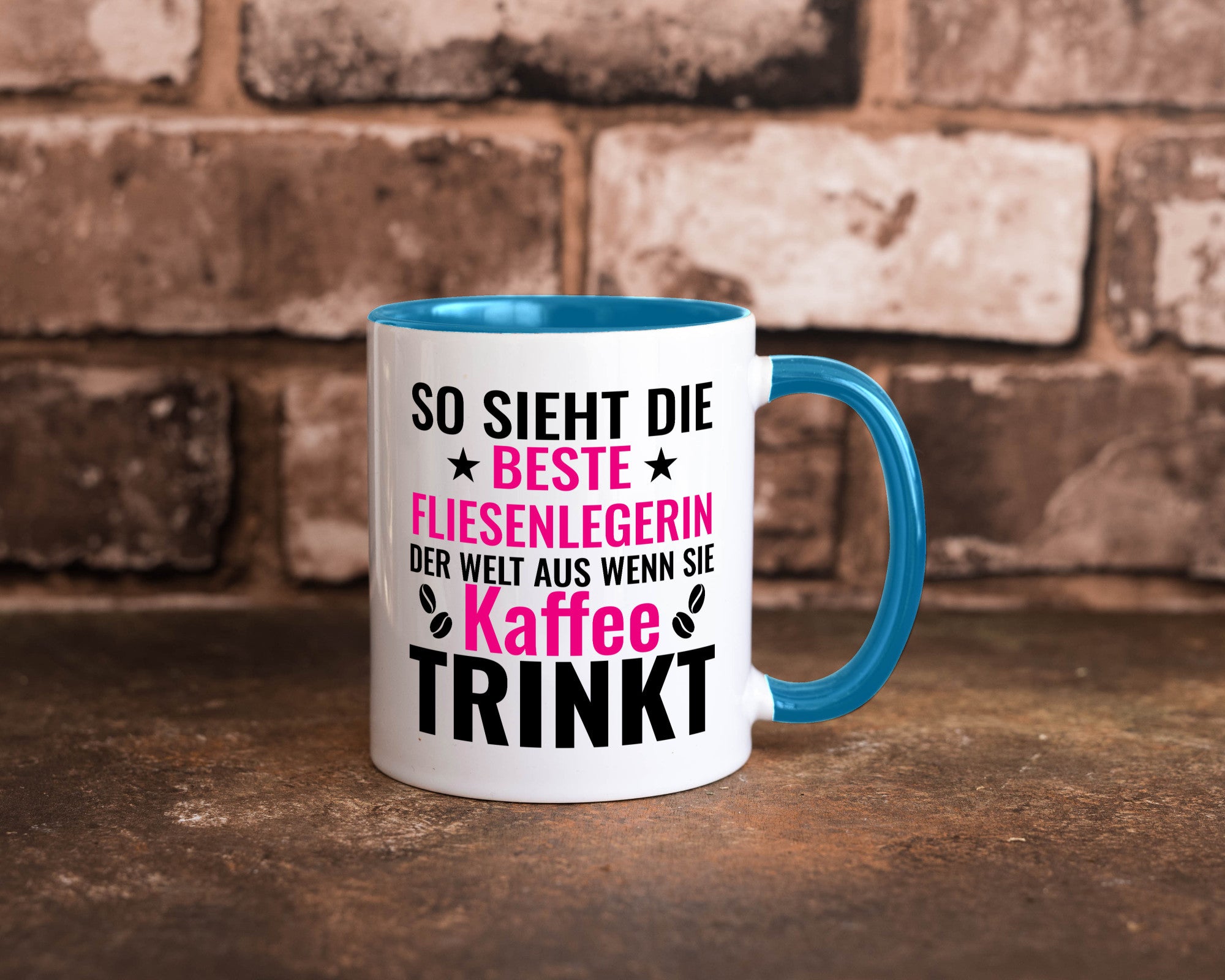 Kaffee trinkt: Fliesenlegerin | Fliesenlegen Bau Humor Geschenkidee Tasse