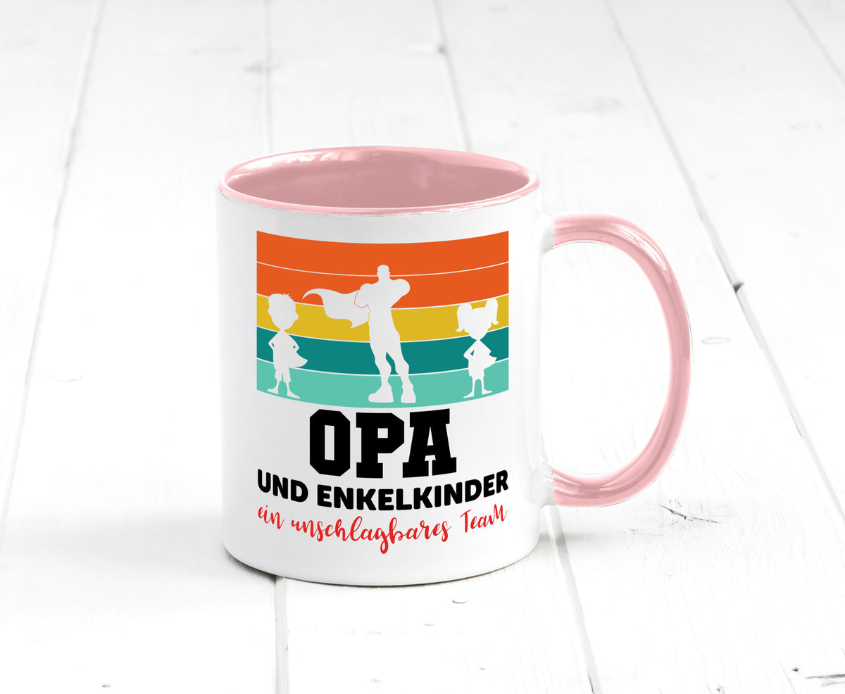 Opa und Enkelkinder ein unschlagbares Team Geschenkidee Familie Humor Tasse