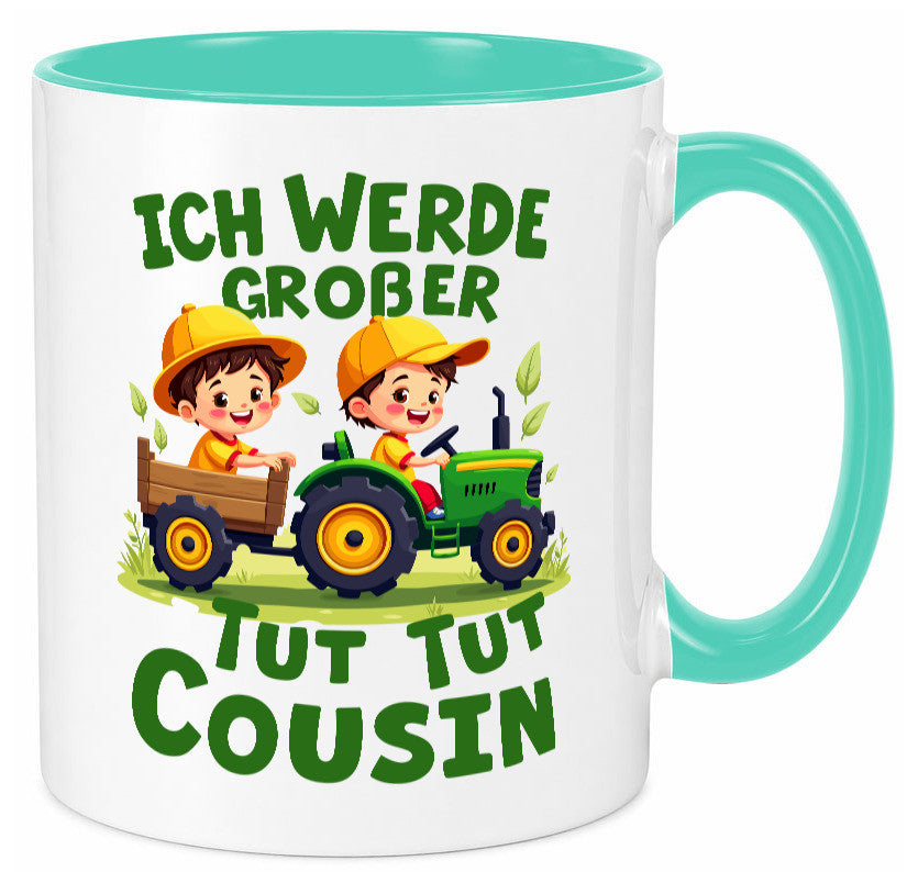 Ich werde Großer Cousin | Familie Bauer lustiger Spruch Geschenk Geschenkidee Tasse