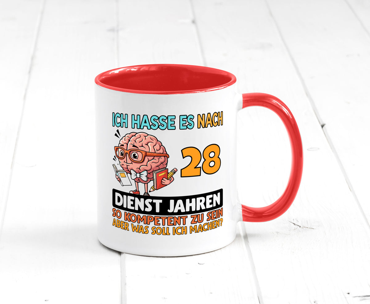 28 Dienstjahre | Arbeit Kompetent Geschenkidee Kollegen Büro Humor Tasse