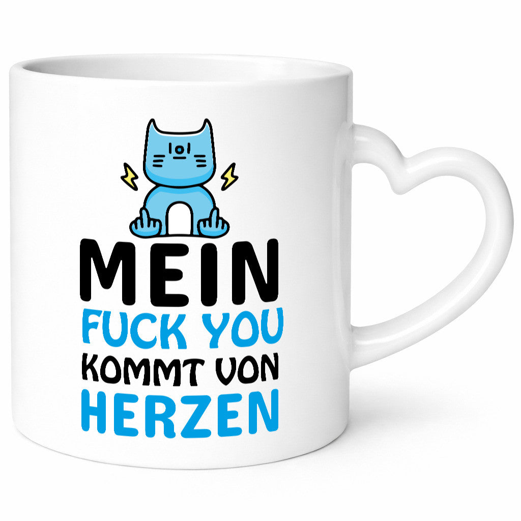 Humorvolle Geschenkidee Tasse – Kommt von Herzen
