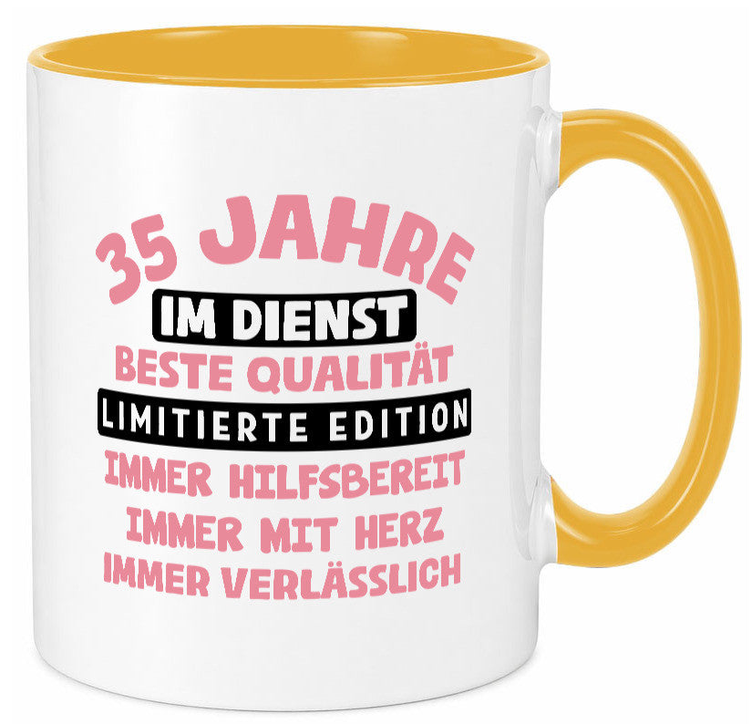 35 Jahre im Dienst | Jubiläum Arbeit v11 lustig Kollegen Büro Geschenk Tasse