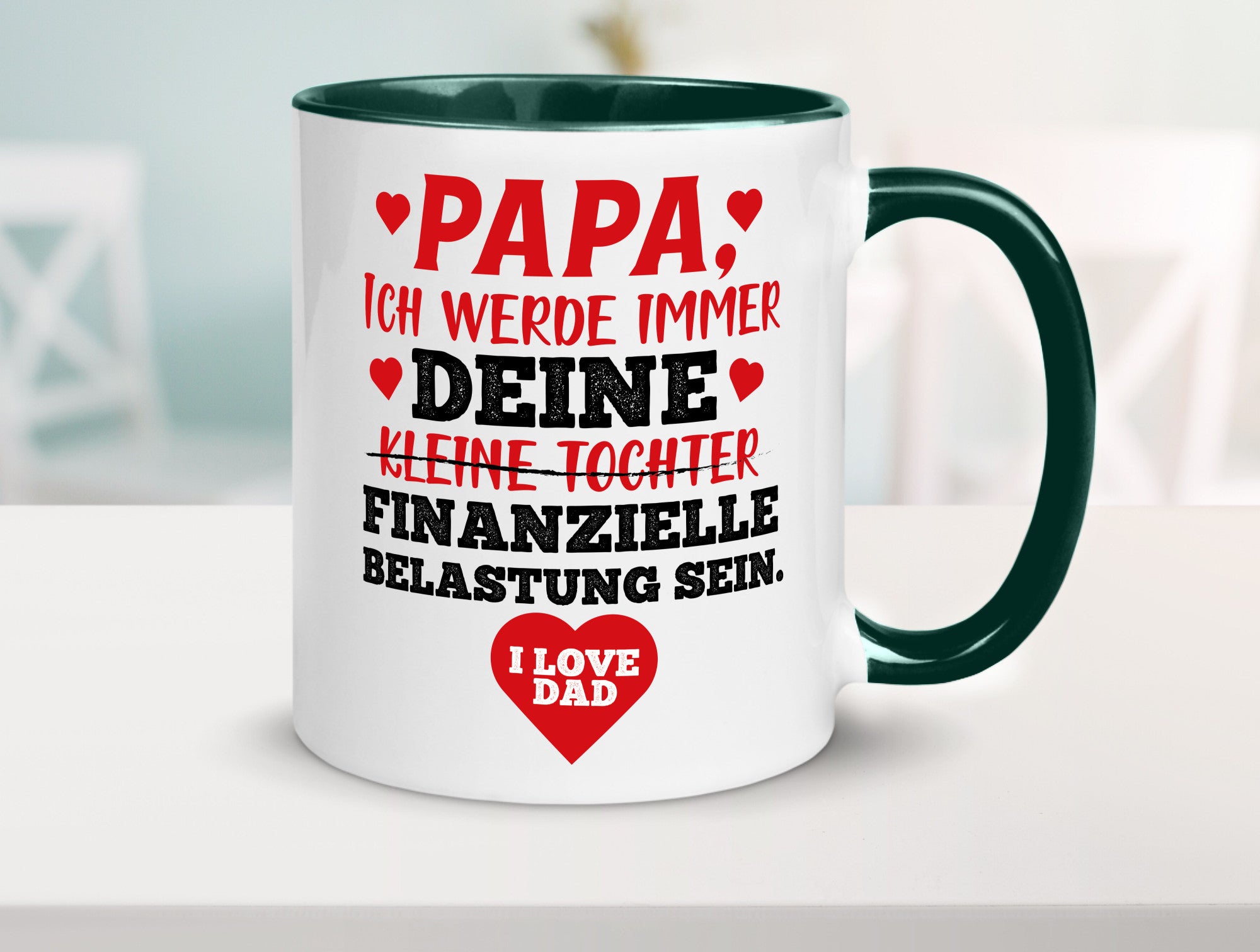 Finanzielle Belastung lustiger Spruch Geschenk Humor Geschenkidee Tasse