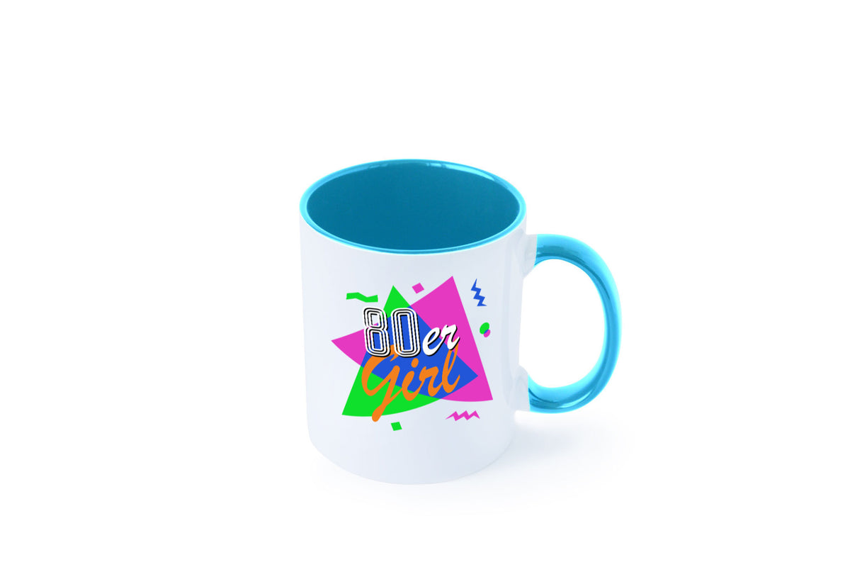 80er Girl - Jahre bunt + verrückt retro Humor Geschenkidee Tasse