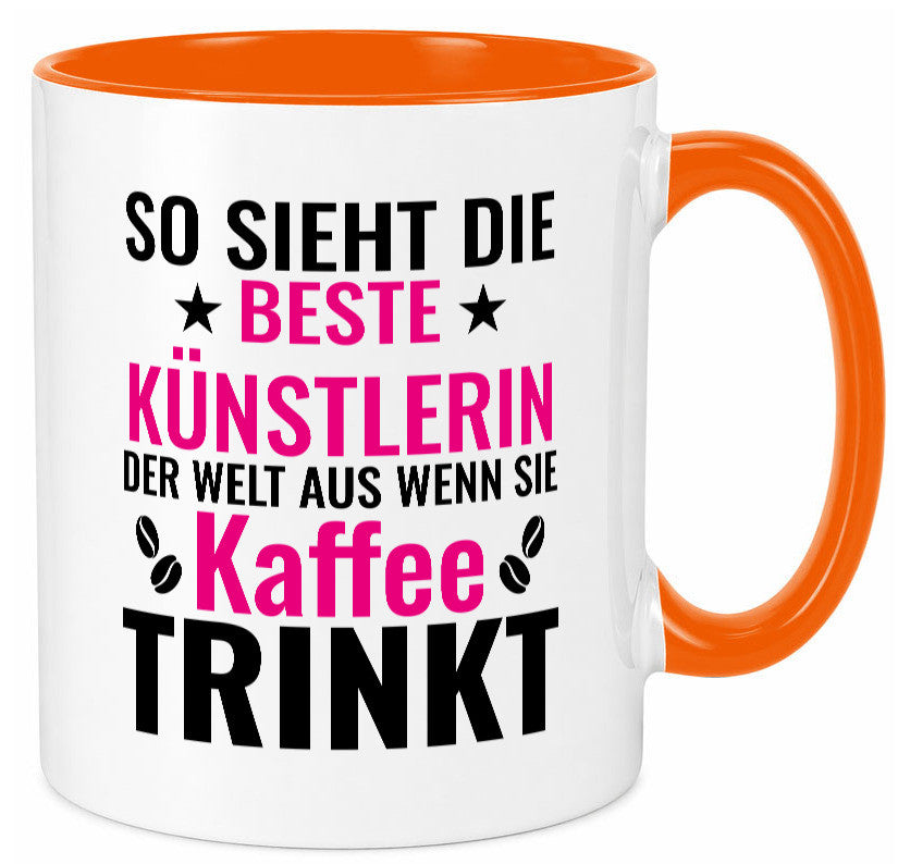 Kaffee trinkt: Künstlerin | Kunst Geschenk Humor Geschenkidee lustiger Spruch Tasse