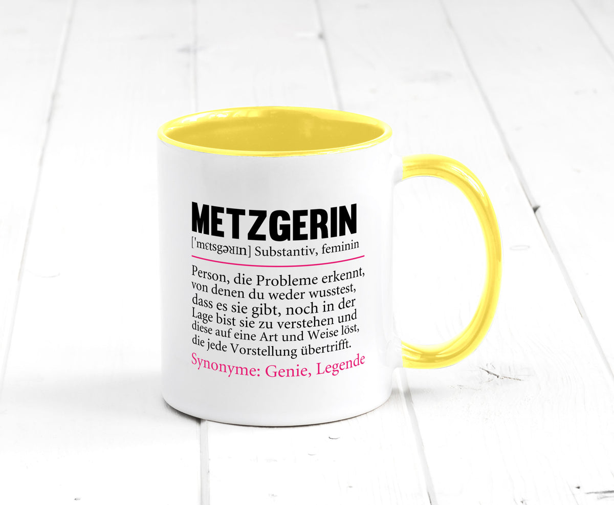 Metzgerin | lustig Fleischerin Humor v2 lustiger Spruch Geschenk Geschenkidee Tasse