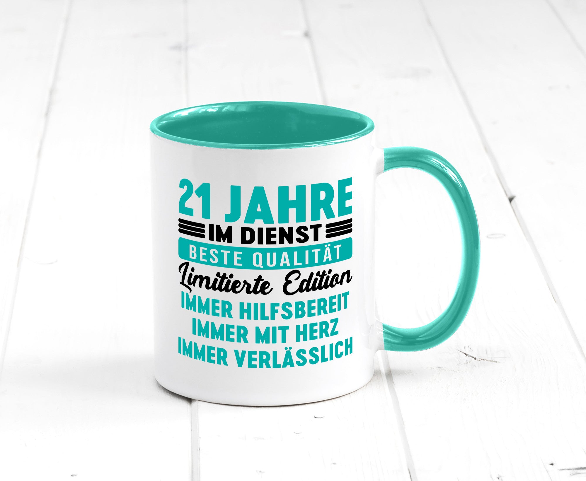 21 Jahre im Dienst | Jubiläum Arbeit v5 lustig Kollegen Büro Geschenk Tasse