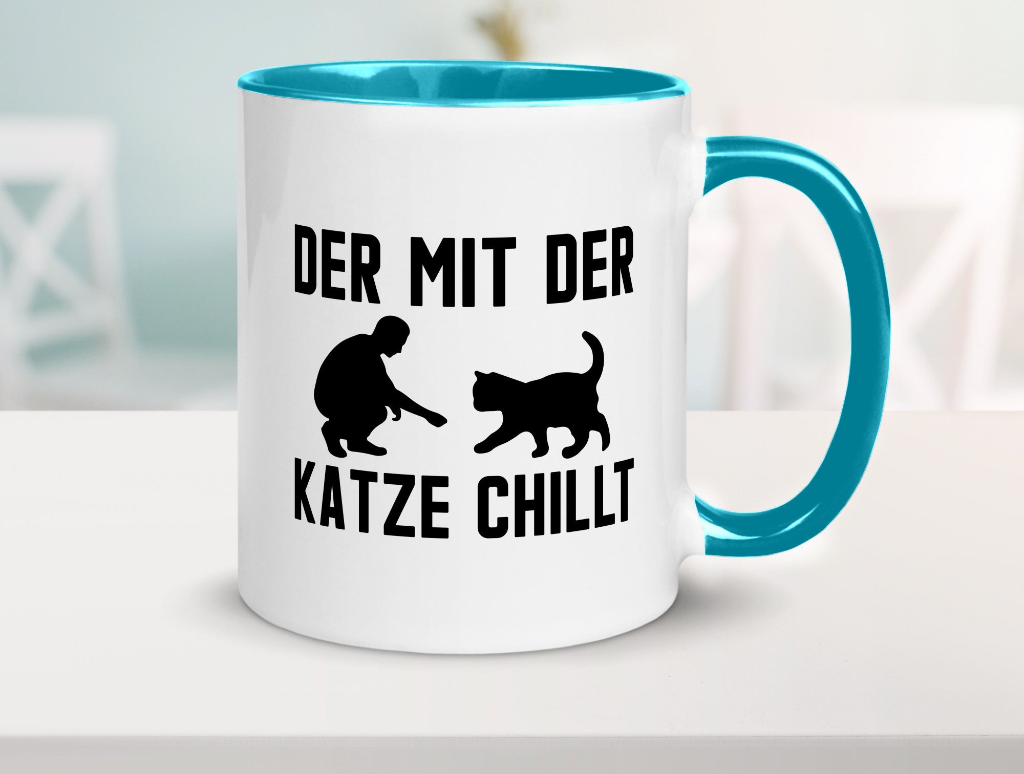 Mit der Katze | Chillen Katzenliebhaber Tierfreund lustiger Spruch Geschenk