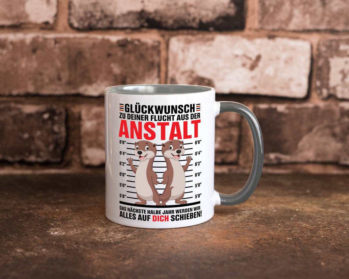 Glückwunch zur Flucht | Jobwechsel Arbeitskollegen Geschenk Arbeit Kollegen Tasse