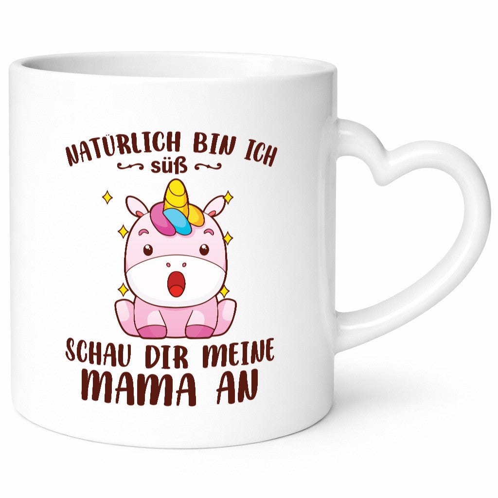 Ich bin süß schau dir meine Mama an | Muttertag Einhorn lustiger Spruch