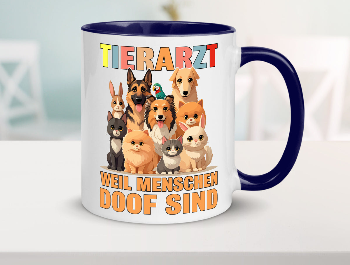 Tierarzt weil Menschen doof sind | Tierärztin lustig Tierliebhaber Humor Tasse