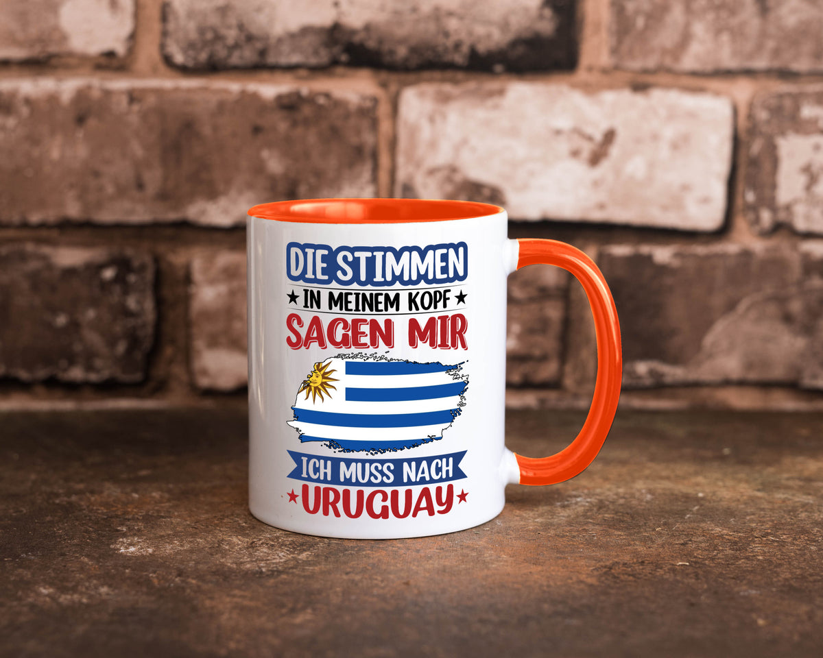 Uruguay | Urlaub Stimmen in meinem Kopf Traumland Geschenk Humor Geschenkidee Tasse