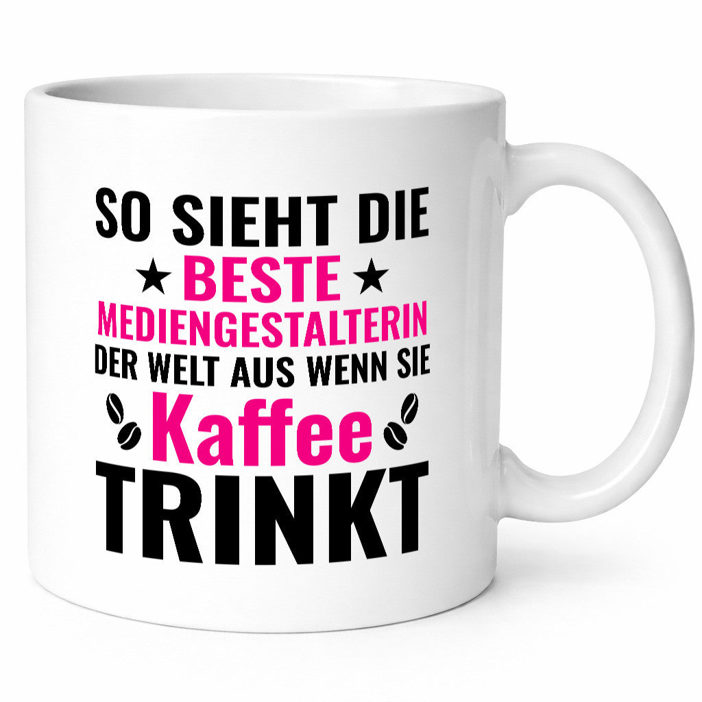 Kaffee trinkt: Mediengestalterin | Medien Geschenk Humor Geschenkidee lustiger
