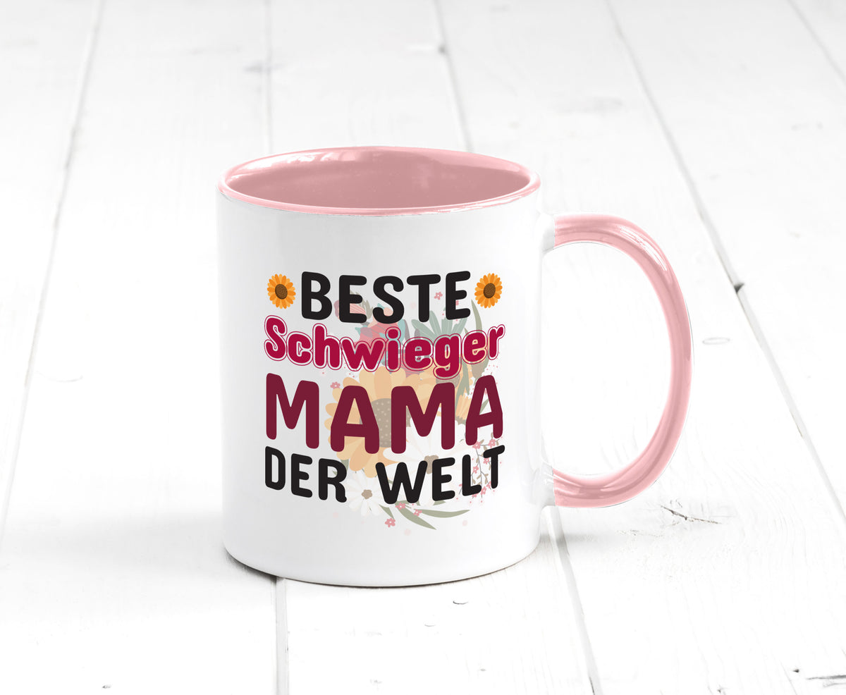 Beste Schwiegermama | Schwiegermutter Tasse Blumen Humor Familie Geschenkidee