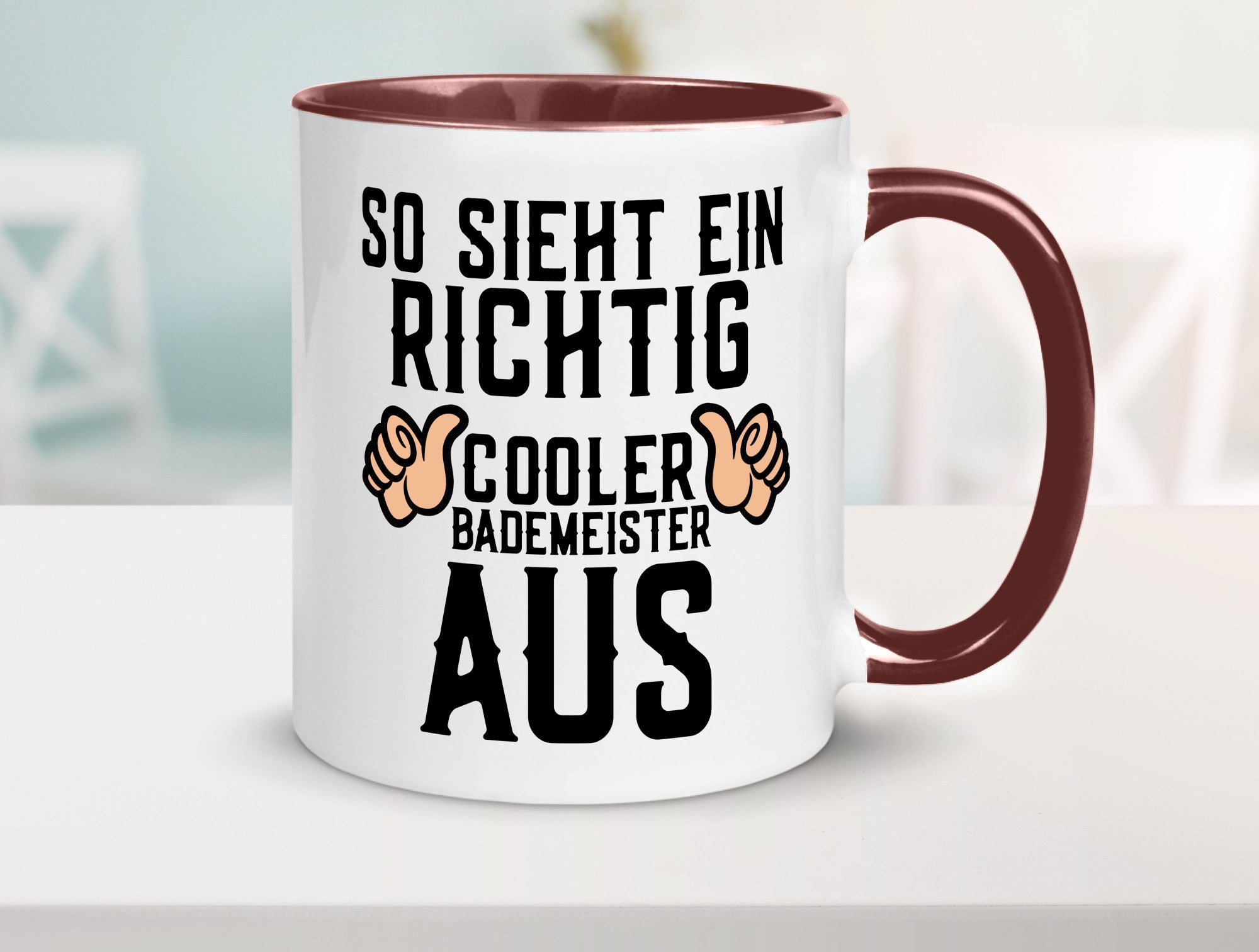 Richtig cooler Bademeister | Daumen hoch Schwimmbad lustig Humor Geschenkidee