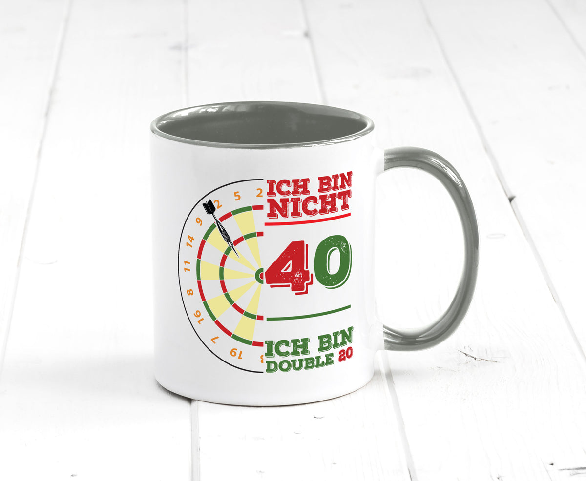 Ich bin nicht 40 double 80 | Dart spieler Geschenkidee Humor Tasse