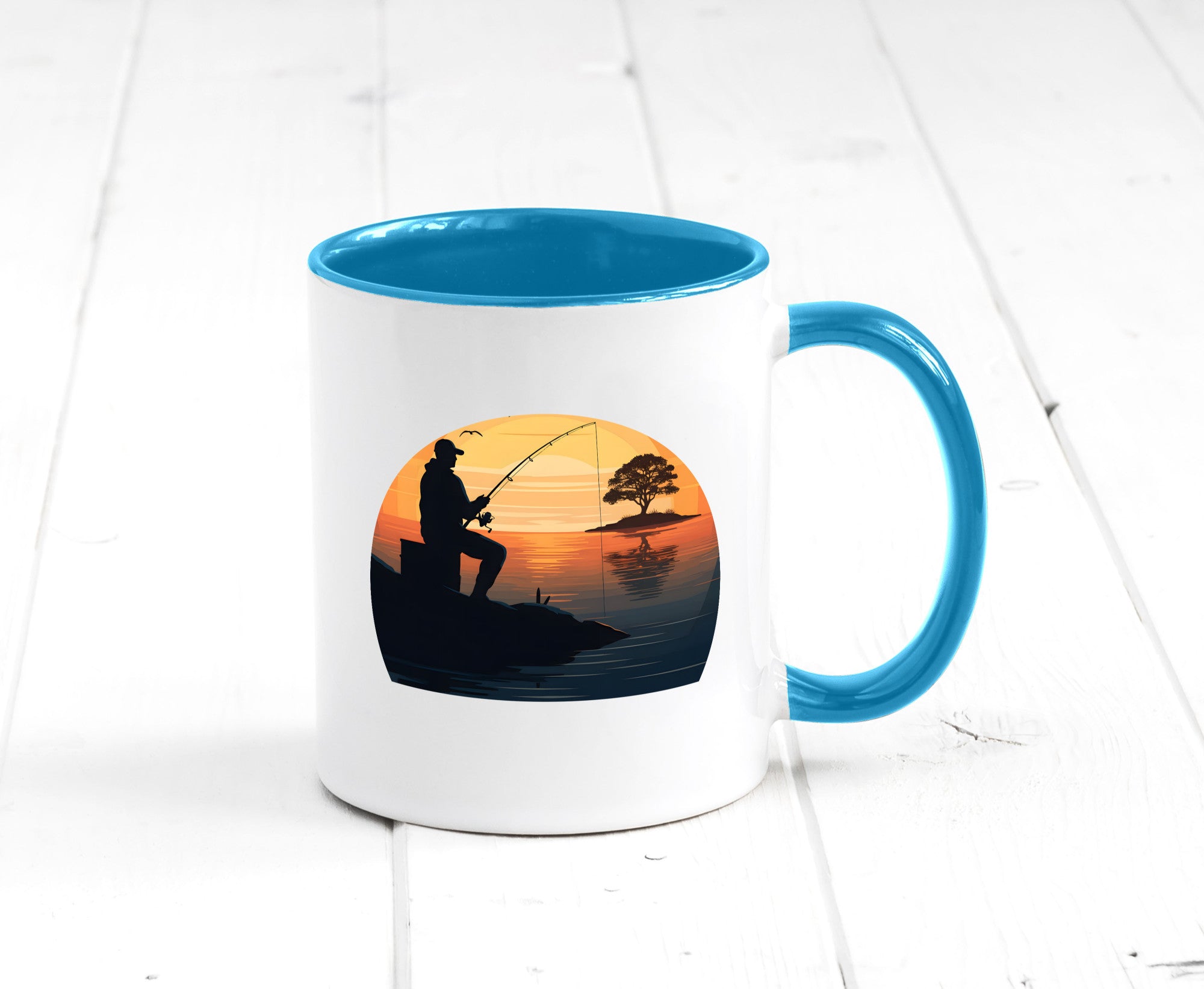 Angler | Sonnenuntergang Fischer Fische Angeln v2 Geschenk Humor Geschenkidee