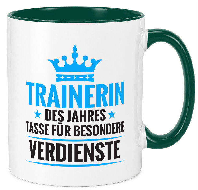 Besonderer Verdienst: Trainerin | Sportverein Humor Geschenk Geschenkidee Tasse