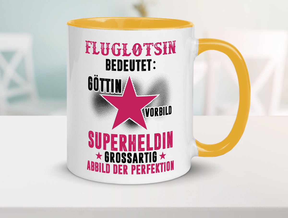 Bedeutung von Fluglotsin | Flughafen Flugverkehr Geschenkidee Humor Tasse