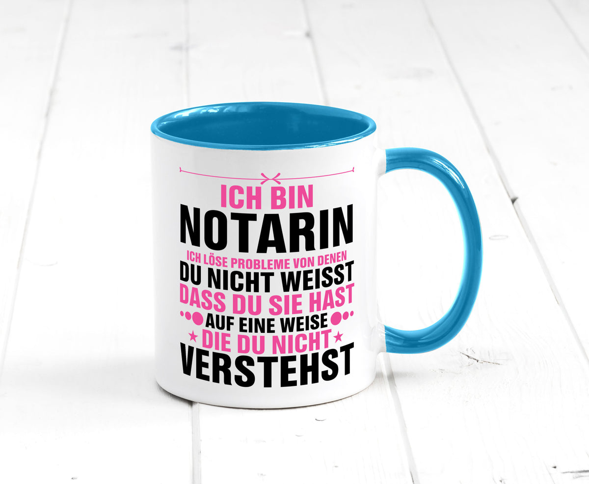 Löse Probleme: Notarin | Juristin v2 lustiger Spruch Geschenk Humor Tasse