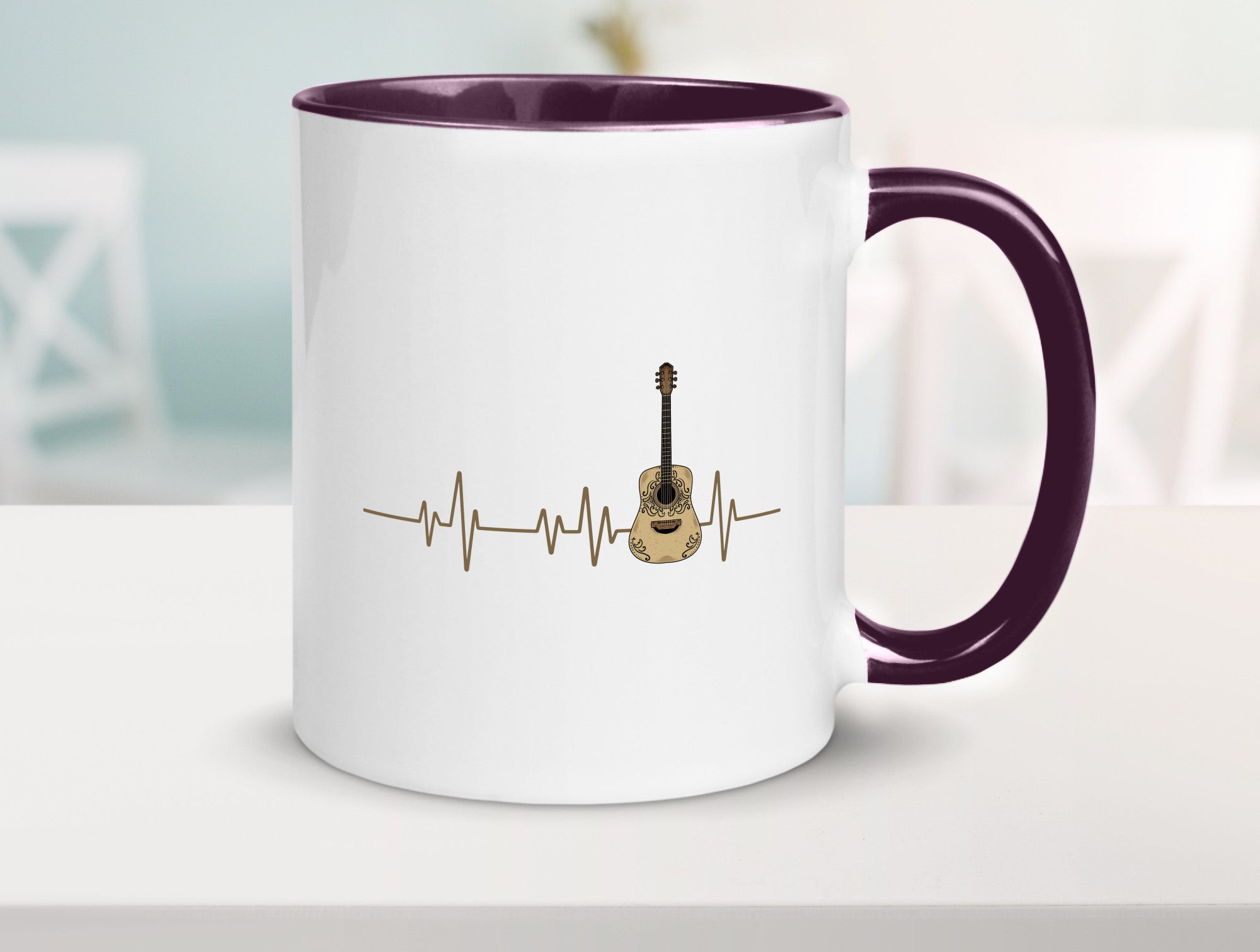 Gitarre Herzschlag | Motiv Musiker Rock Musik lustig Humor Geschenkidee