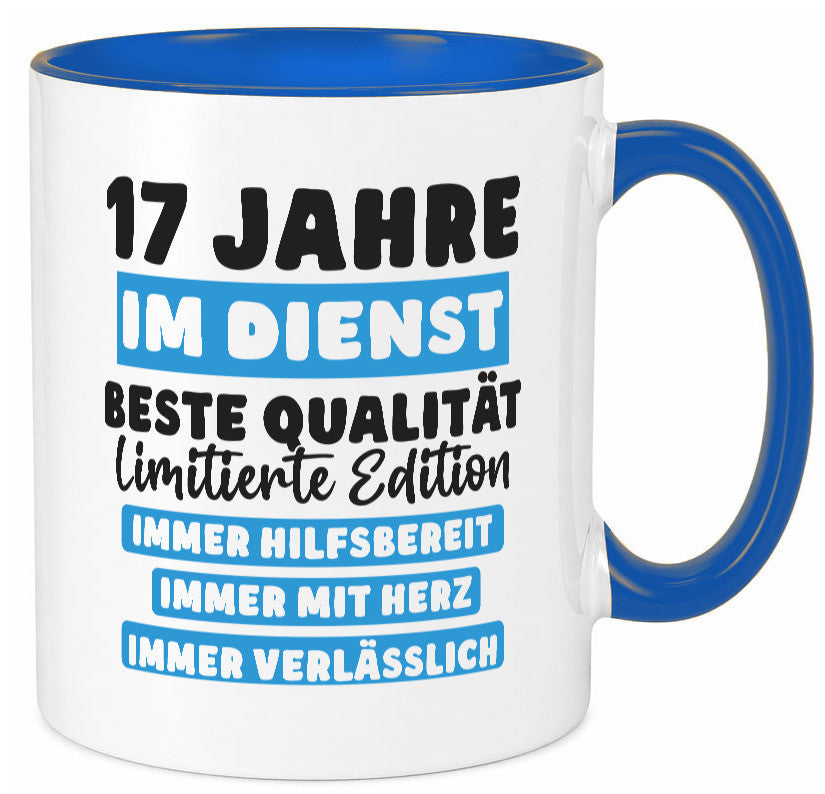 17 Jahre im Dienst | Jubiläum Arbeit v6 Humor Kollegen Büro Geschenkidee Tasse