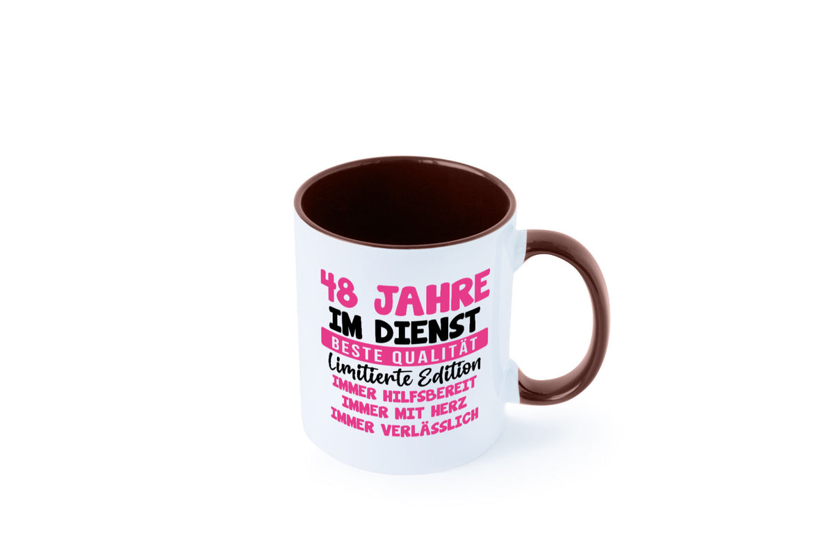 48 Jahre im Dienst | Jubiläum Arbeit v10 lustiger Spruch Geschenk Kollegen Büro Tasse