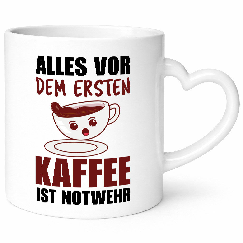 Erster Kaffee? Notwehr Geschenkidee Humor Tasse