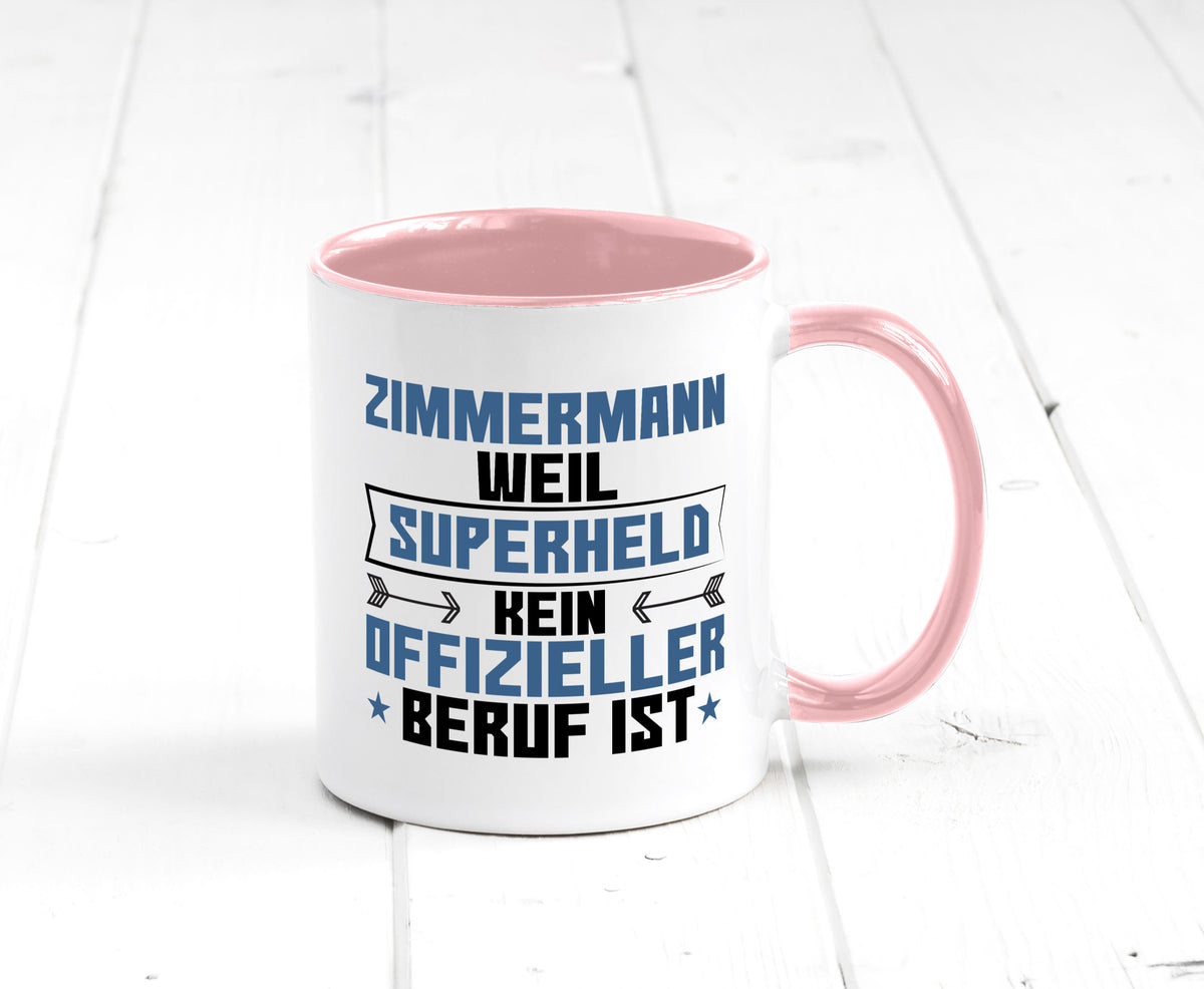 Superheld Zimmermann | Handwerker Holzbau Geschenk Humor Geschenkidee lustiger Tasse