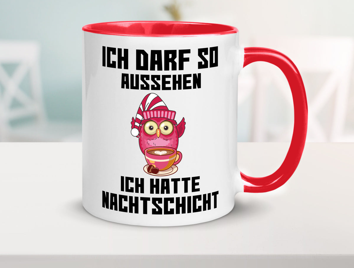 Nachtschicht Eule | Spruch Arbeit müde Nachtjob Geschenkidee Kollegen Büro Tasse
