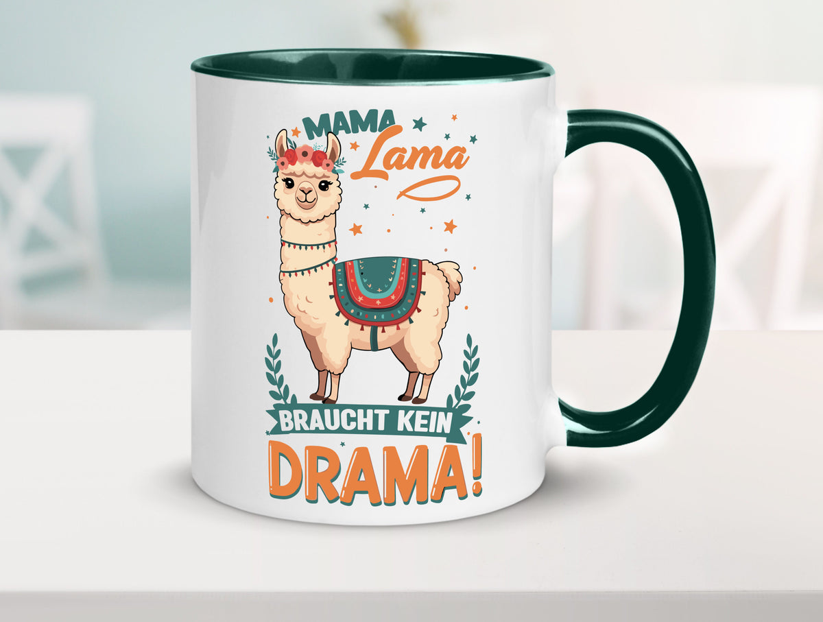 Mama Lama braucht kein Drama | Muttertag Humor Familie Geschenkidee Tasse