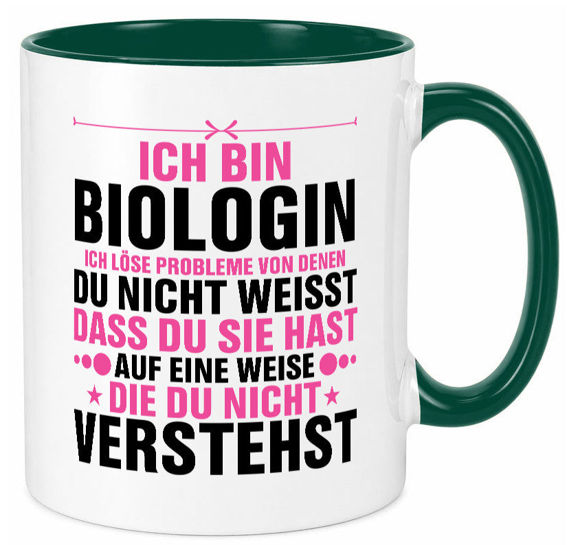 Löse Probleme: Biologin | Biologie Naturforscherin lustig Humor Geschenkidee Tasse