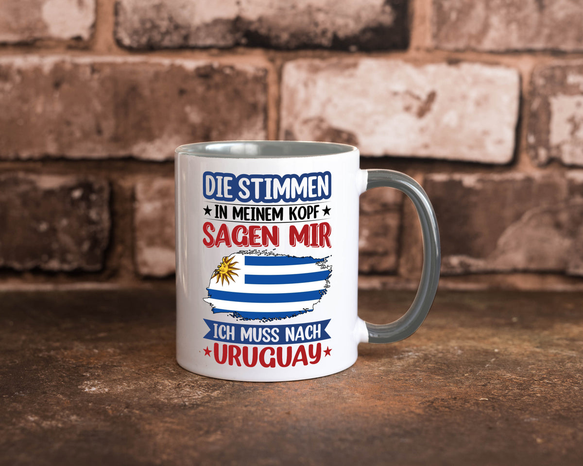 Uruguay | Urlaub Stimmen in meinem Kopf Traumland Geschenk Humor Geschenkidee Tasse