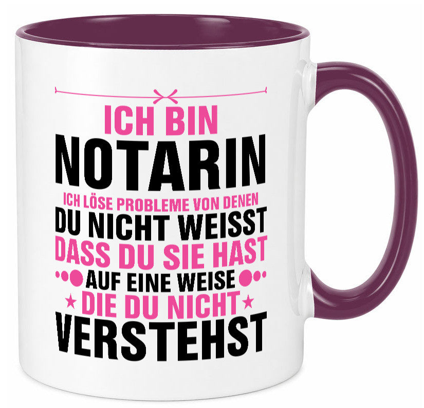 Löse Probleme: Notarin | Juristin v2 lustiger Spruch Geschenk Humor Tasse