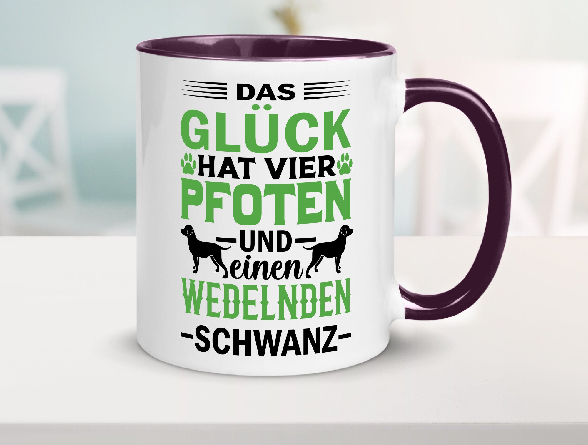 Das Glück hat 4 Pfoten | Hundeliebhaber Ich liebe Hunde Geschenk Tierliebhaber