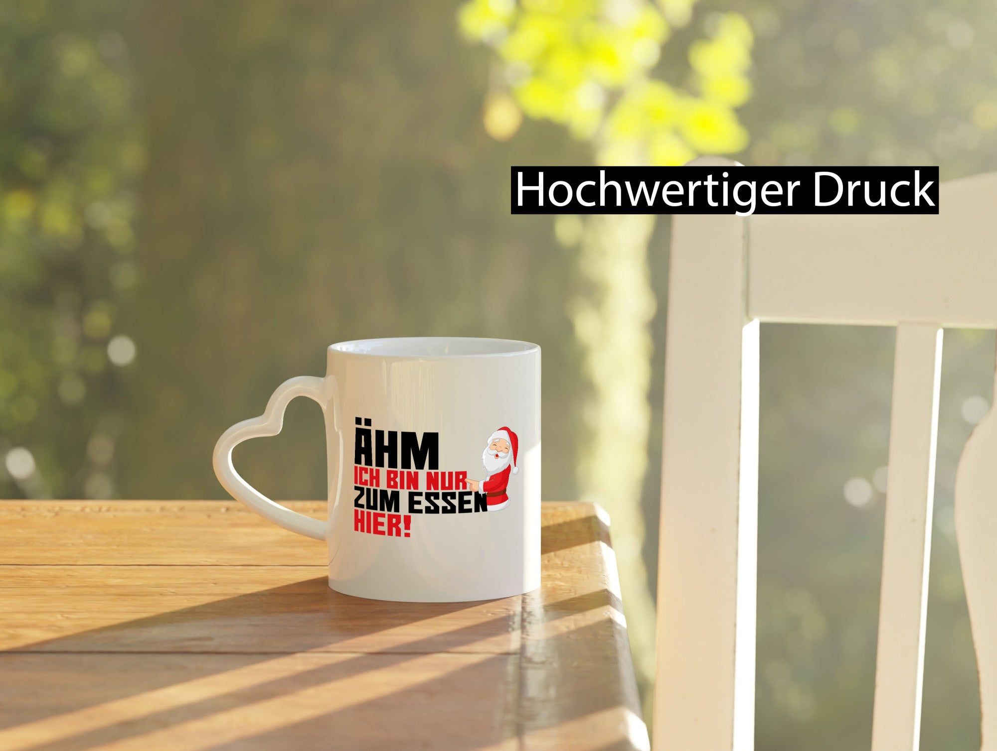 Bin nur zum Essen hier | Weihnachtsmann Heiligabend Geschenkidee Humor Tasse