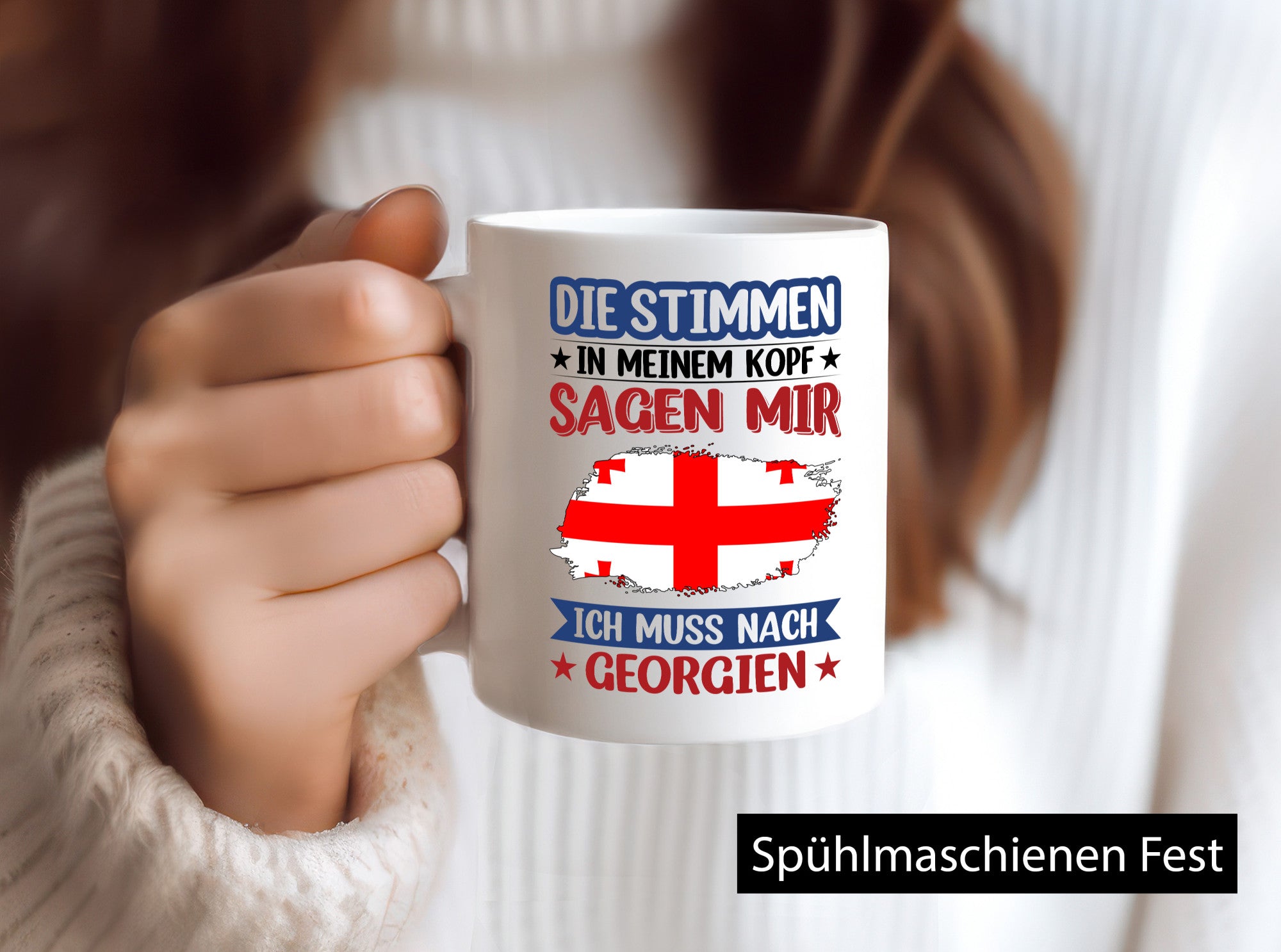 Georgien | Urlaub Stimmen in meinem Kopf Traumland Geschenkidee Humor Tasse