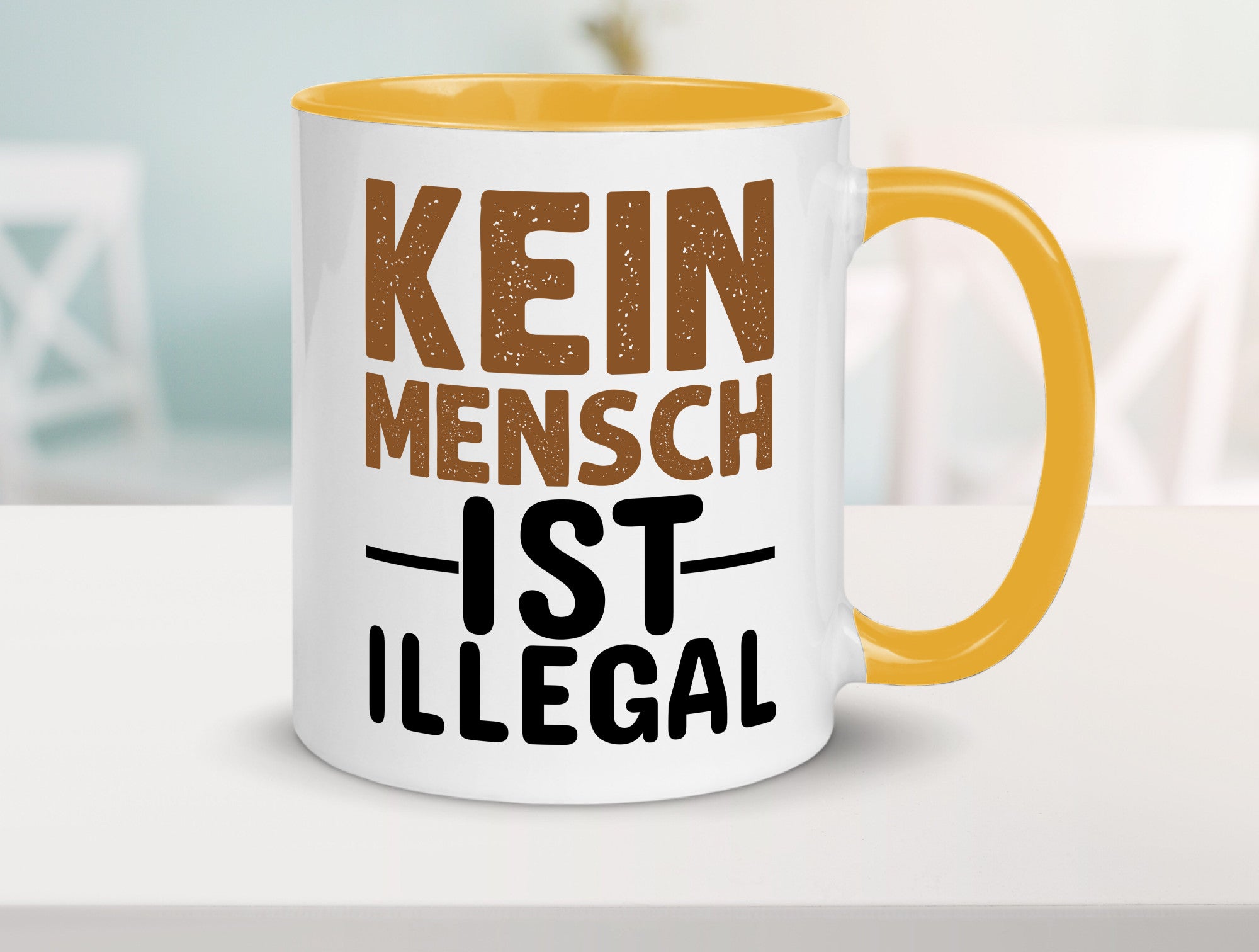 Kein Mensch ist illegal | Spruch Gleichberechtigung Humor Geschenkidee Tasse