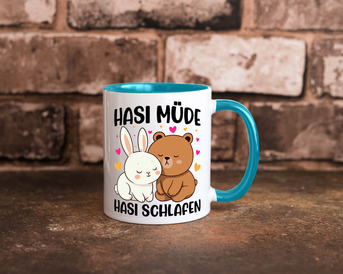 Hasi Müde | schlafen Kaninchen Häschen v2 lustiger Spruch Geschenk Humor Tasse