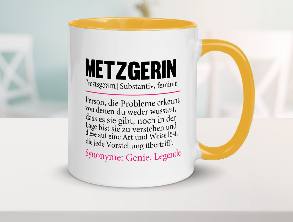 Metzgerin | lustig Fleischerin Humor v2 lustiger Spruch Geschenk Geschenkidee Tasse
