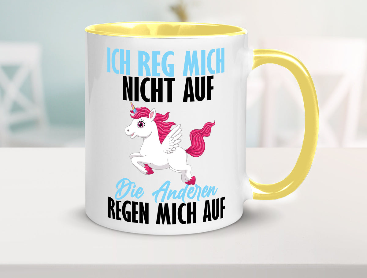 Ich reg mich nicht auf lustiger Spruch Geschenk Humor Geschenkidee Tasse