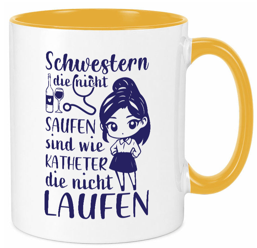 Schwestern die nicht saufen | Krankenschwester Alkolhol Geschenkidee Humor Tasse