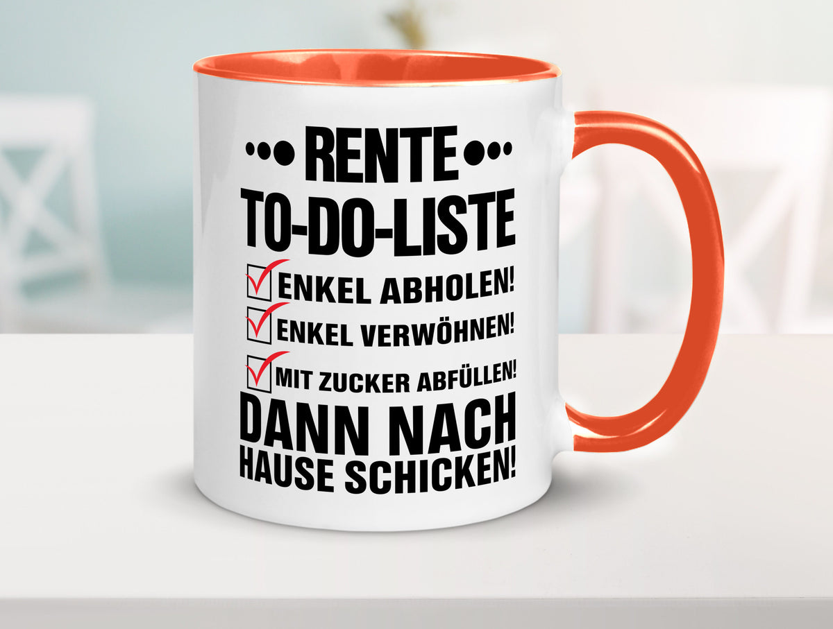 Rente To-Do-Liste | Rentner Tasse Enkel verwöhnen Geschenk Ruhestand Jubiläum