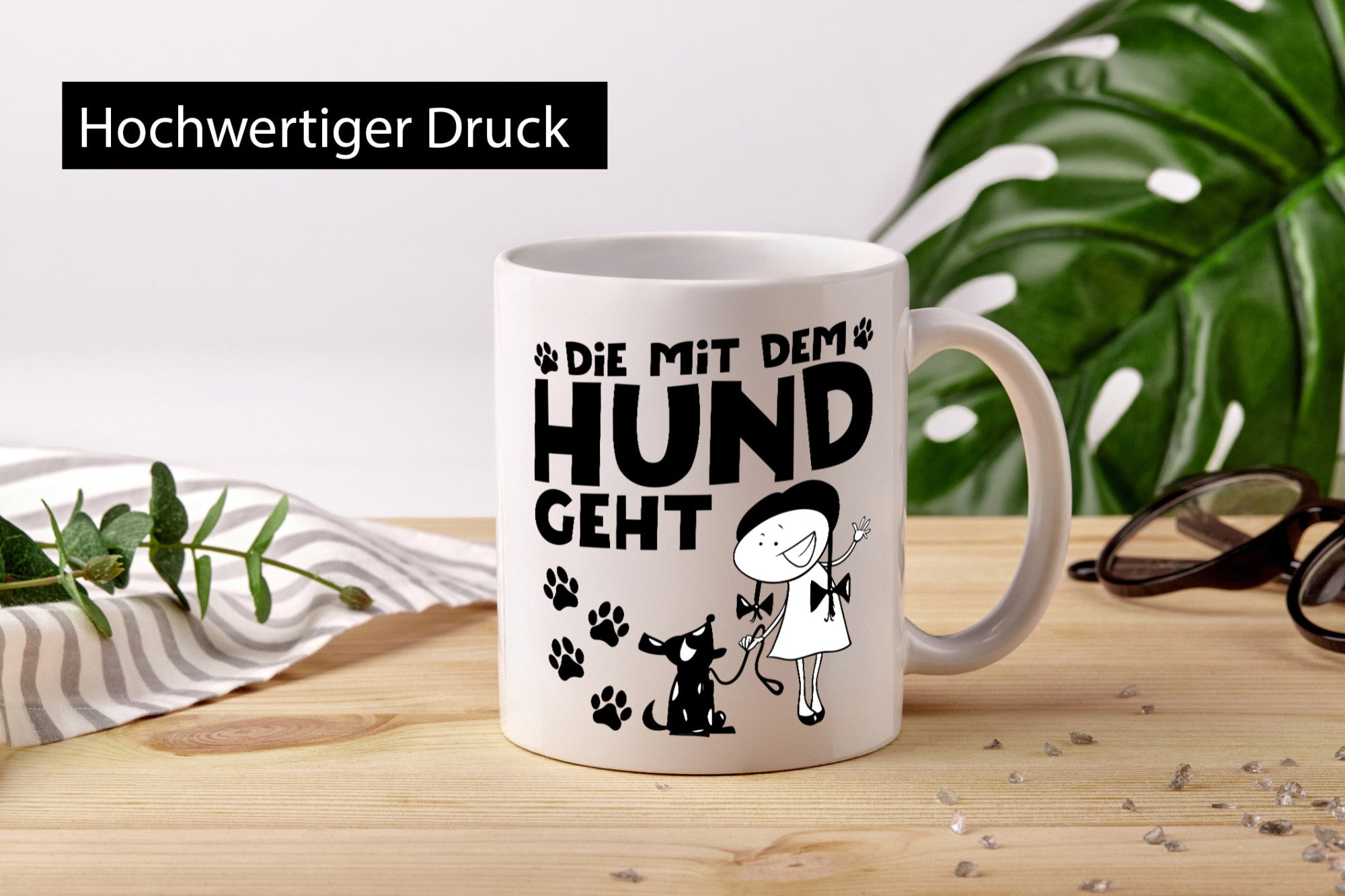 Die mit dem Hund geht | Hundeliebhaber Geschenk Tierliebhaber Humor lustiger
