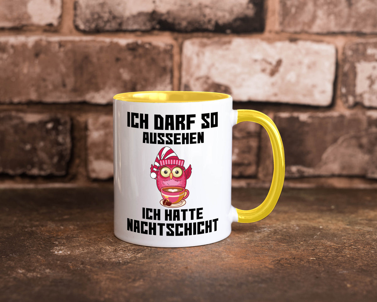Nachtschicht Eule | Spruch Arbeit müde Nachtjob Geschenkidee Kollegen Büro Tasse