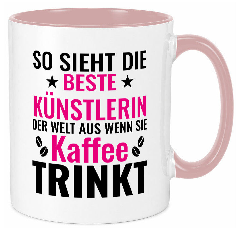 Kaffee trinkt: Künstlerin | Kunst Geschenk Humor Geschenkidee lustiger Spruch Tasse